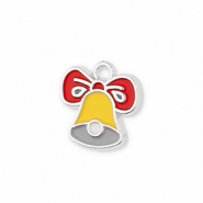 Anh&auml;nger Metall Christmas Bell Silver-yellow-red-grey