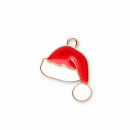 Anh&auml;nger Metall Santa Hat Gold-red-white