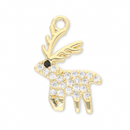 TQ Metall Brass Anh&auml;nger Reindeer Gold-transparent