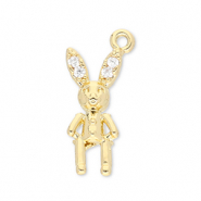 TQ Metall Brass Anh&auml;nger Rabbit Gold-transparent