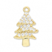 TQ Metall Brass Anh&auml;nger Christmas tree Gold-transparent