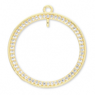 TQ Metall Brass Anh&auml;nger Round with Loop Gold-transparent