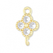 TQ Metall Brass Zwischenst&uuml;ck Clover Gold-transparent