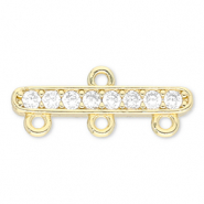 TQ Metall Brass Zwischenst&uuml;ck with 3 Loops Gold-transparent