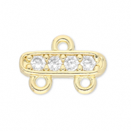 TQ Metall Brass Zwischenst&uuml;ck with 2 Loops Gold-transparent