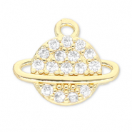 TQ Metall Brass Anh&auml;nger Planet Gold-transparent