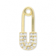 TQ Metall Brass Anh&auml;nger Safety Pin Gold-transparent