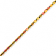 Perlen aus H&auml;matit Pink-yellow-AB coating