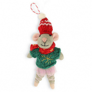 Musthave-Anh&auml;nger Filz Mouse Grey-green-red-pink