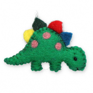 Broschen Filz Dinosaur Green-yellow-red-blue