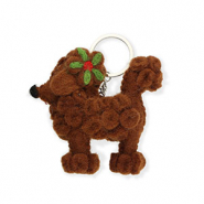 Musthave Schl&uuml;sselanh&auml;nger Filz Poodle Brown