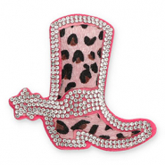 Statement hangers mit Strass Cowboy boot with Leopard Print Crystal-vintage pink-dark pink