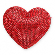 Statement hangers mit Strass Heart Red