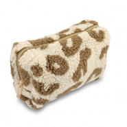 BY31&reg; Etui Teddy with Leopard Print Beige brown-brown
