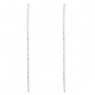 TQ Metall Brass Ohrringe / Ohrstecker mit Strass Silver-crystal