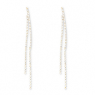 Eco-brass&reg; nachhaltiges Messing Ohrringe / Ohrstecker mit Strass Gold-crystal