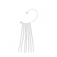 Eco-brass&reg; nachhaltiges Messing Ohrringe Ear Cuff mit Strass Silver-crystal