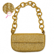Handtasche mit Glasperlen Gold