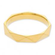 Stainless Steel - Rostfrei Stahl Ringe Faceted Cut Gold