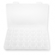 Schmuck Aufbewahrungsboxen mit 7x4 F&auml;chern Transparent