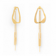 Stainless Steel - Rostfrei Stahl Ohrringe / Ohrstecker Irregular Gold