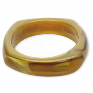 Armb&auml;nder Bangle aus Resin Olive green-brown-white