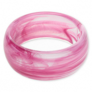Armb&auml;nder Bangle aus Resin Aubergine purple-white