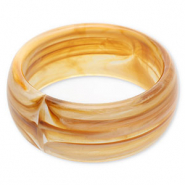 Armb&auml;nder Bangle aus Resin Camel brown-white
