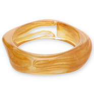Armb&auml;nder Bangle aus Resin Camel brown-white