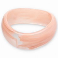 Armb&auml;nder Bangle aus Resin Light pink-white