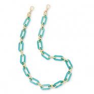 Musthave Segeltau-Handykette aus Acryl Persian green-gold