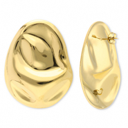 Zubeh&ouml;r aus Stainless Steel - Rostfreiem Stahl Ohrringe / Ohrstecker Oval with Loop Gold