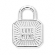 Anh&auml;nger aus Stainless Steel - Rostfreiem Stahl Clasp "love wins" Silver