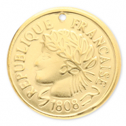 Anh&auml;nger aus Stainless Steel - Rostfreiem Stahl Coin Gold