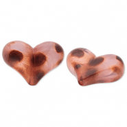 Perlen aus Acryl Heart with Dots Beige-brown