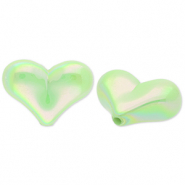 Perlen aus Acryl Heart Green-AB coating
