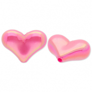 Perlen aus Acryl Heart Dark pink-AB coating