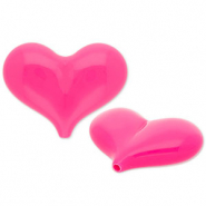 Perlen aus Acryl Heart Dark pink