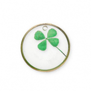 Getrocknete Blumen Anh&auml;nger Gold-green