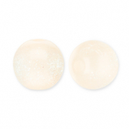 8 mm Perlen aus Acryl mit Glitzer Vanilla yellow-turquoise