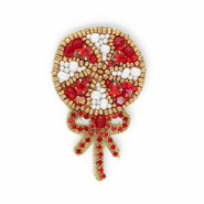 Broschen Lollipop with Bow Red-white-gold