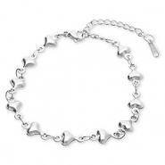 Stainless Steel - Rostfrei Stahl Armb&auml;nder Hearts Silver