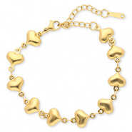 Stainless Steel - Rostfrei Stahl Armb&auml;nder Hearts Gold