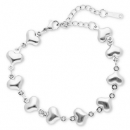 Stainless Steel - Rostfrei Stahl Armb&auml;nder Hearts Silver