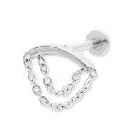 Stainless Steel - Rostfrei Stahl Ohrpiercing Arch with 2-layer Chain Silver
