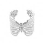 Stainless Steel - Rostfrei Stahl Armb&auml;nder Bangle Butterfly Silver