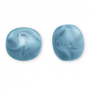 Perlen aus Acryl Disc Teal blue-white