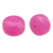 Perlen aus Acryl Disc Dark pink-white