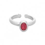 Stainless Steel - Rostfrei Stahl Ringe Silver-red