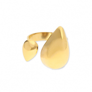 Stainless Steel - Rostfrei Stahl Ringe Drops Gold